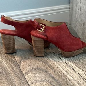 MICHAEL Michael Kors peep toe clog heel 7